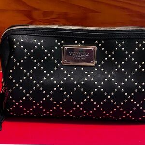 Victoria's Secret Black Studded Travel Cosmetic Pouch